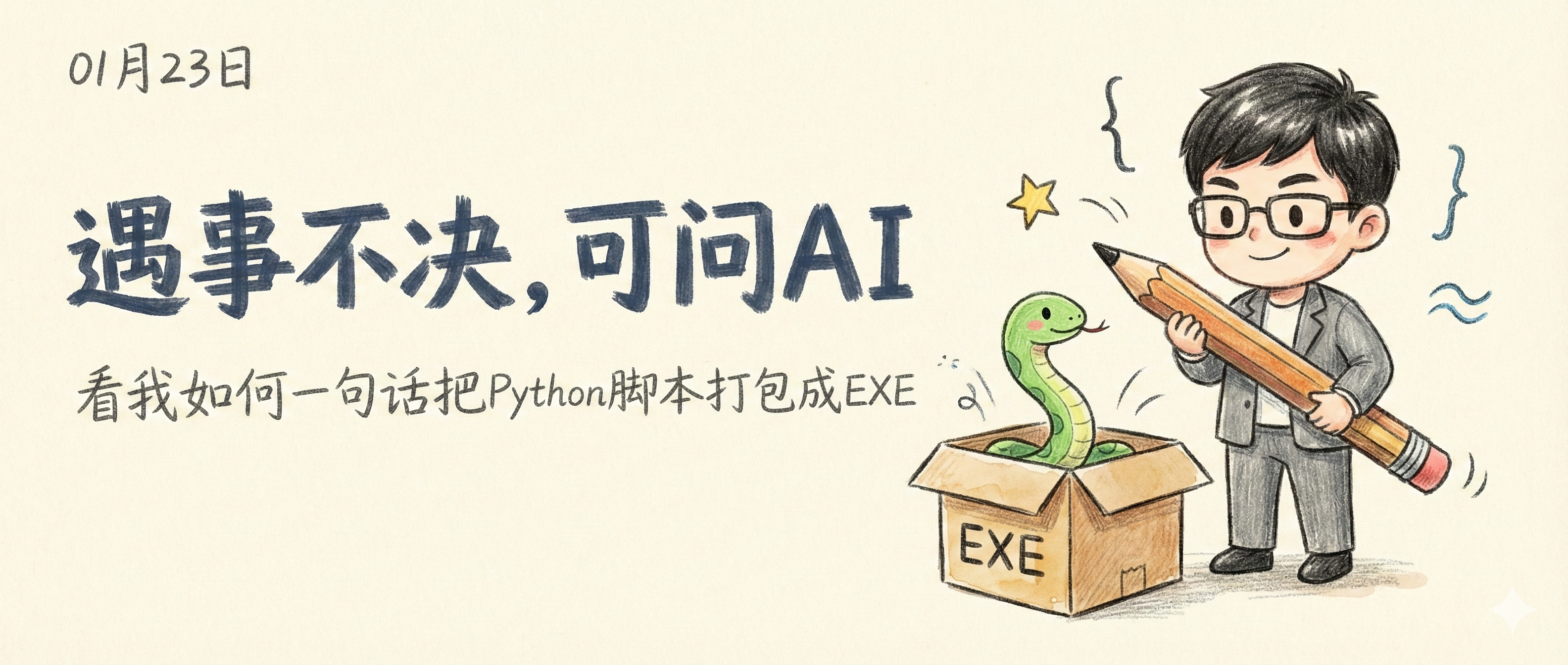 遇事不决问AI的含金量：看我如何一句话把Python脚本打包成EXE